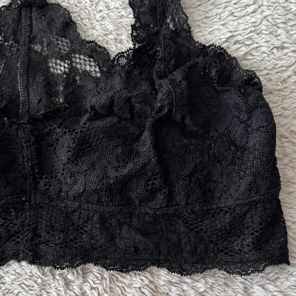 🖤 Express One Eleven Black Lace Racerback Bralette – Women’s Size Large - Picture 3 of 8